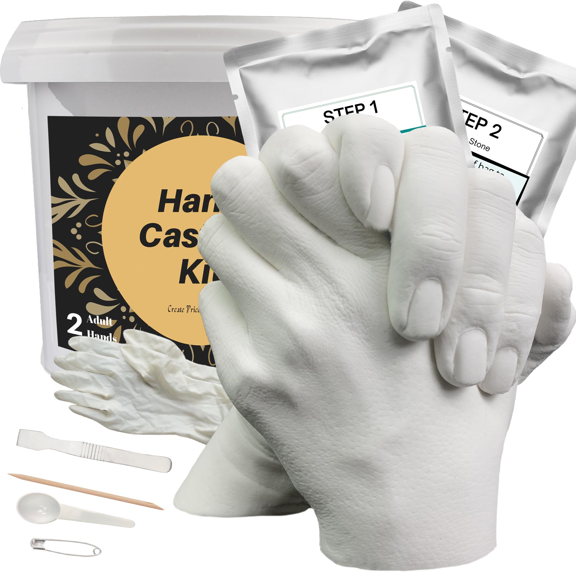 TITGGI Hand Casting Kits Couple, Hand Moulding Kit Couple Gifts for Her and Him - Hand Mold Casting Kit Couples, DIY Hand Statue Kit Adult & Child, Wedding