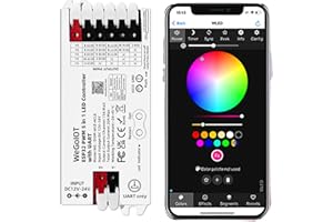 ESP32 PWM WLED LED Smart Lighting Controller 5-in-1 Dimming with UART Download Port, WiFi Wireless App Control Easy Wiring St