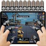 PXIRQ 10-Pack Pro Gaming Finger Sleeves: 0.3mm Silver Fiber, Ultra-Thin, Anti-Sweat & Breathable Thumb Cover Gloves for PUBG/Fortnite/COD - Fits All Mobile Phone/iPad Tablet Touchscreen Devices