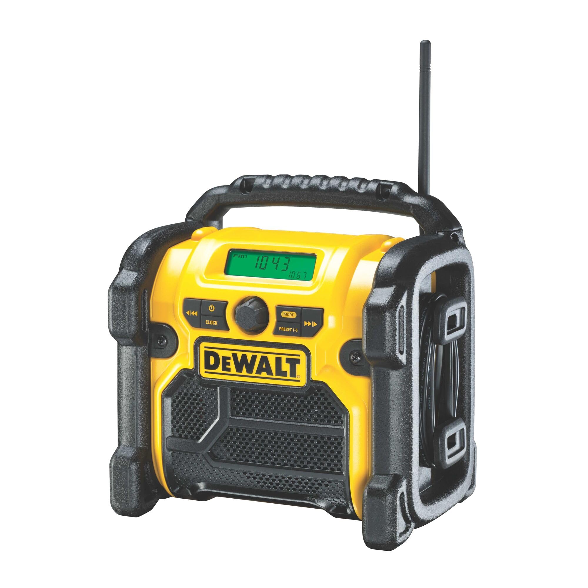 DEWALT DCR019-QW DCR019-QW-Radio Compacto XR, Black/Yellow - EU 2 pin version