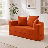 Boneless Couch Convertible Sofa Bed, Folding Sofa Couch for living room | Soft Corduroy and High-Density Foam Offer Cozy Support with Tool-Free Setup for Guests, Gaming, Movie Nights, and Lounging