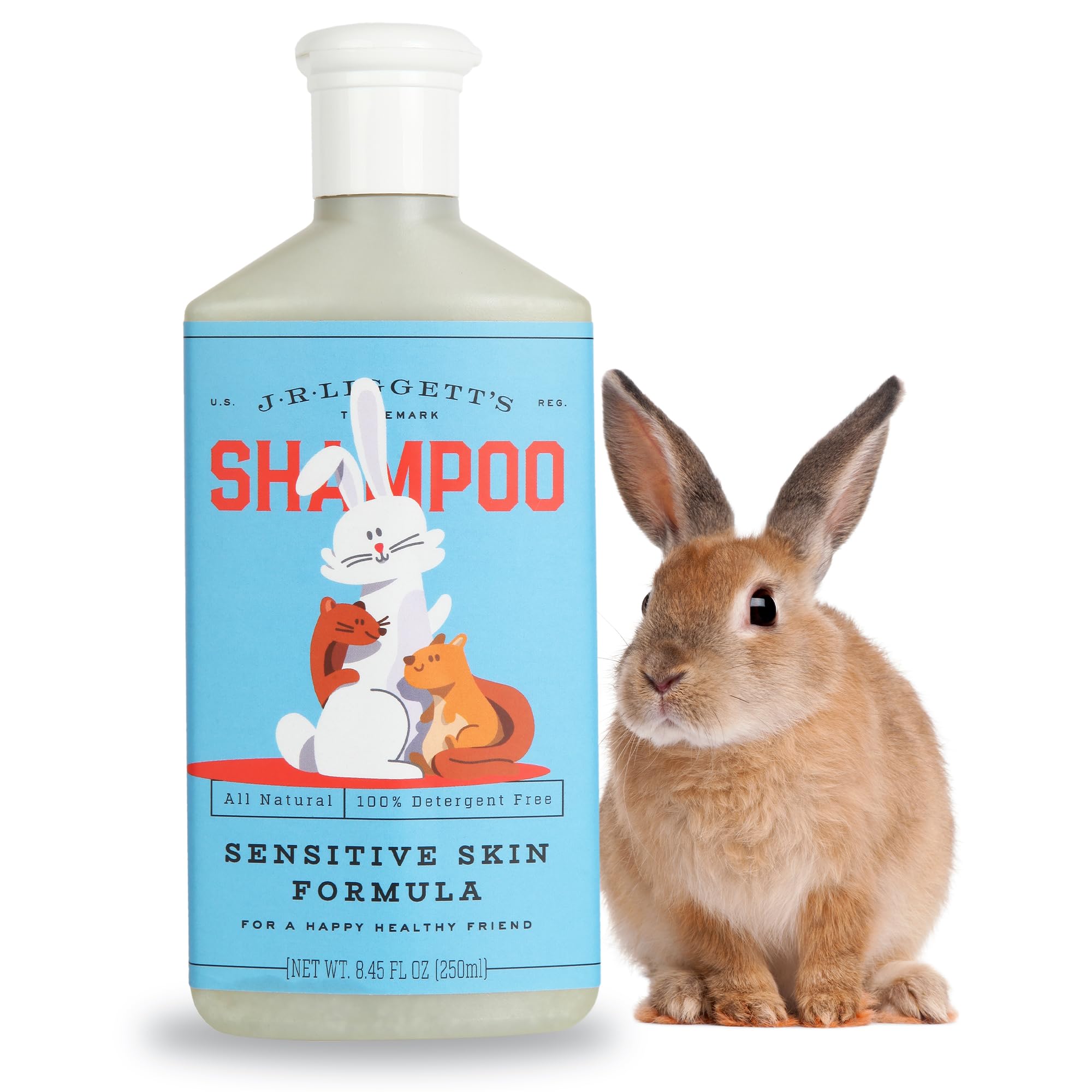 J·R·LIGGETT'S Small Animal Liquid Shampoo Great for Sensitive Skin, Relieves Dry, Itchy Skin, Hypoallergenic Biodegradable Formula - 100% Detergent-Free, 100% Eco-Friendly, Non-GMO, 8.45 oz