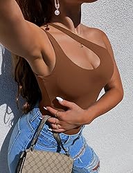 SAUNGKUAI Women's Sexy One Shoulder Sleeveless