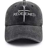 Christian Redeemed Cross Nails Hats for Men Women, Funny Adjustable Cotton Embroidered Jesus Christ Baseball Cap