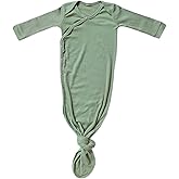 Copper Pearl Baby Gown - Knotted Newborn Sleepers for Baby Boy and Girl, Soft Stretchy Long Sleeve Infant Gowns with Bottom Tie and Hand Mittens, Perfect Hospital Coming Home Outfit (Clover)