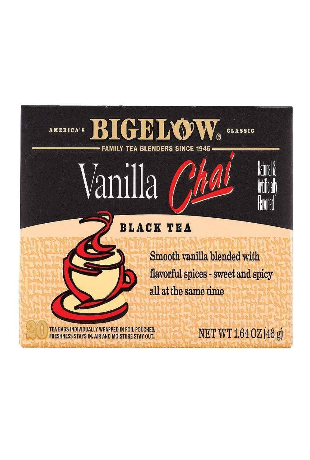 Bigelow Vanilla Chai Tea Bags 20 Tea bags, 1.64 Ounce Health & Personal Care