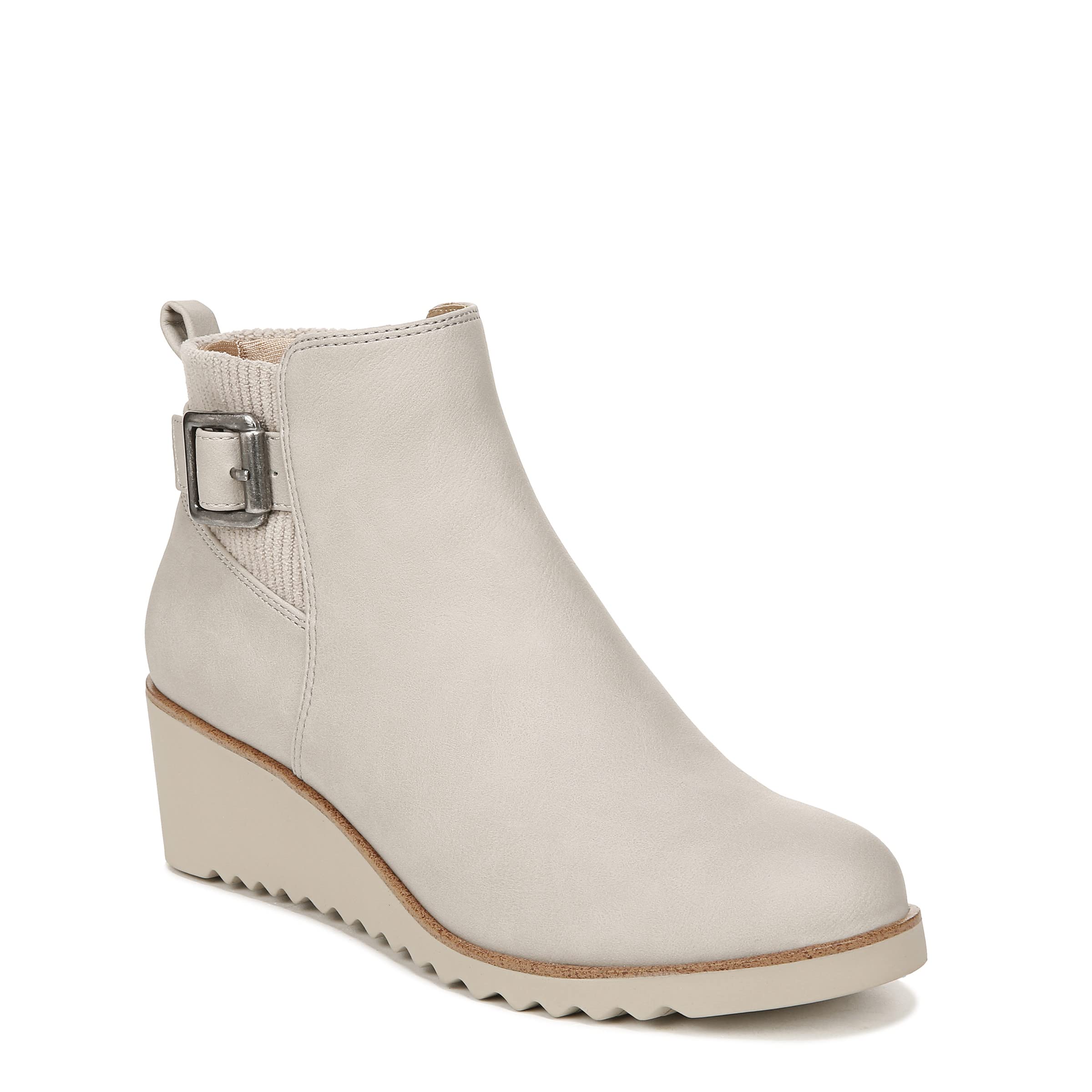 LifeStride Womens Zayne Chelsea Wedge Ankle Booties Light Grey 11 W