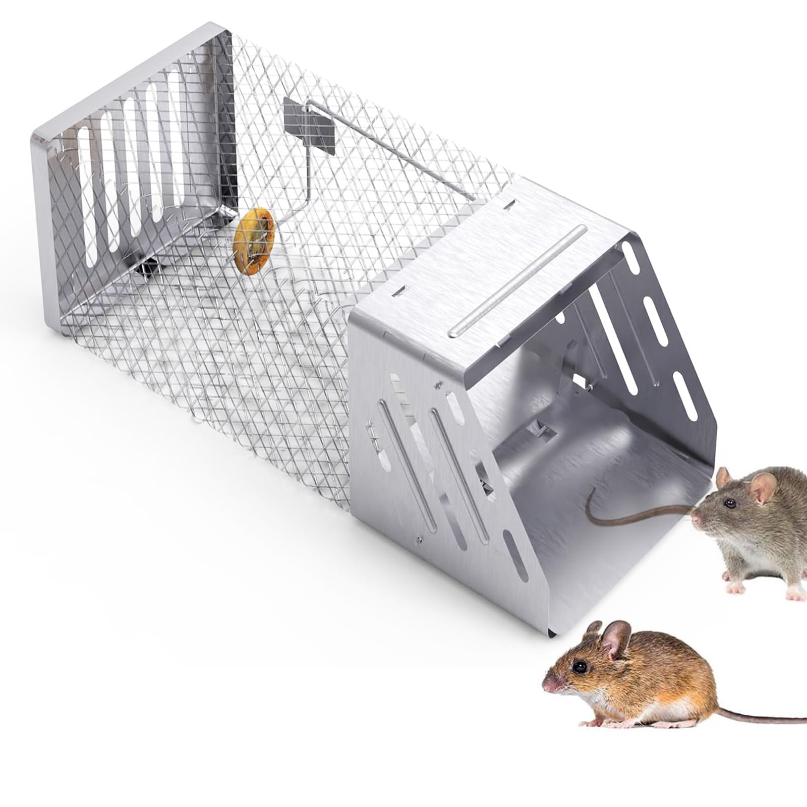 Photo 1 of iMounTEK Humane Mouse Trap Live Rat Trap Automatic Continuous Mice Trap Single Sliding Door Design Mouse Cage Humane Live Animal Trap Cage Indoor Outdoor for Small Rodents Mice Voles