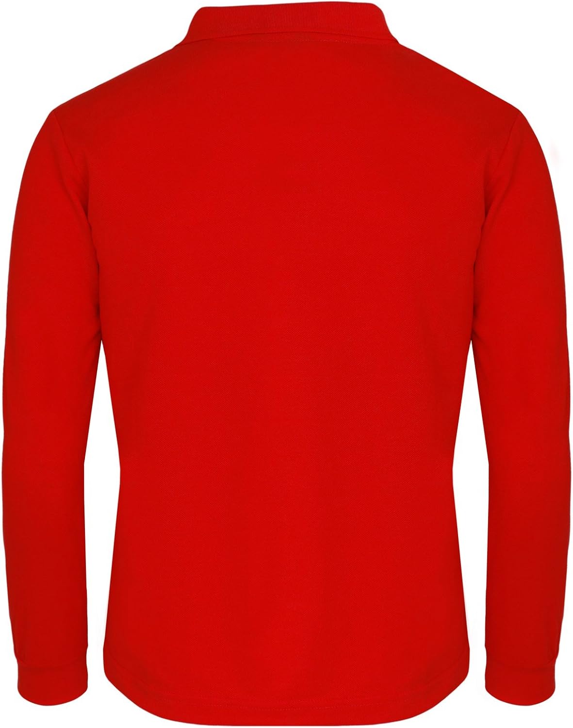 BCPOLO Men's Polo Shirt Cotton Pique Polo Shirt Long Sleeve Polo Shirt-red L: Clothing