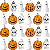 Chunful 24 Pcs Halloween Hanging Tree Ornaments, Ghost Skull Pumpkin | Plastic Halloween Tree Decor, Haunted House Trim, Classroom Party Favors, Holiday Office Event Accents, Home Indoor Outdoor
