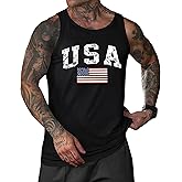 Mainfini Men's American Flag Tank Tops 4th of July Muscle Sleeveless Shirt Graphic Gym Workout Tee (S-3XL)