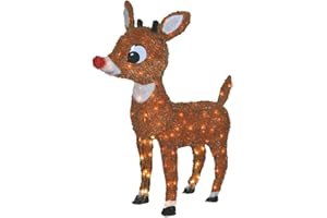 ProductWorks Lighted Rudolph Outdoor Decor, 26-Inch Lawn Ornament