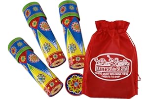 Schylling Classic Tin Kaleidoscope Party Set Bundle includes Exclusive Matty's Toy Stop Storage Bag - 3 Pack