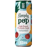 Simply Pop, Fruit Punch Prebiotic Soda, 12 Fl Oz
