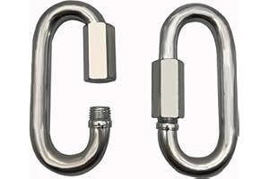 MIKMAYTOO Threaded Quick Link Trailer Safety Chain Hook Carabiner Clip, 5/16-Inch Diameter, 8,000 lbs Break Strength