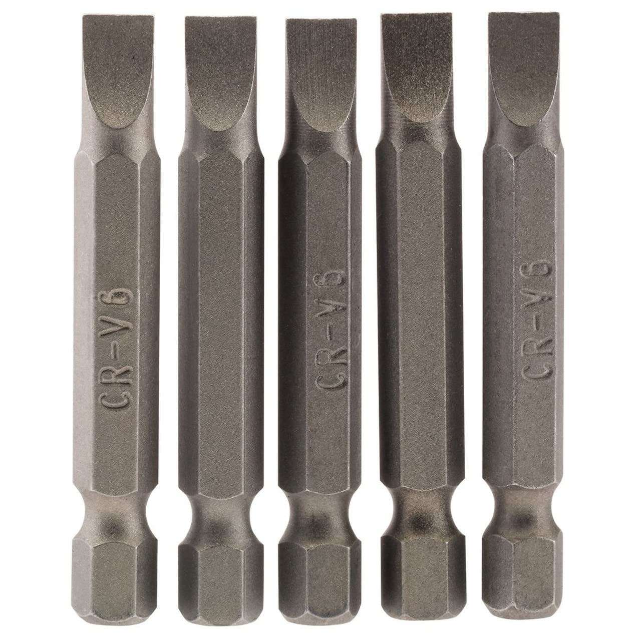 Draper 64273 6mm 1/4" Hex Plain Slot Insert Bit 50mm Long (5 Pieces) — image 1
