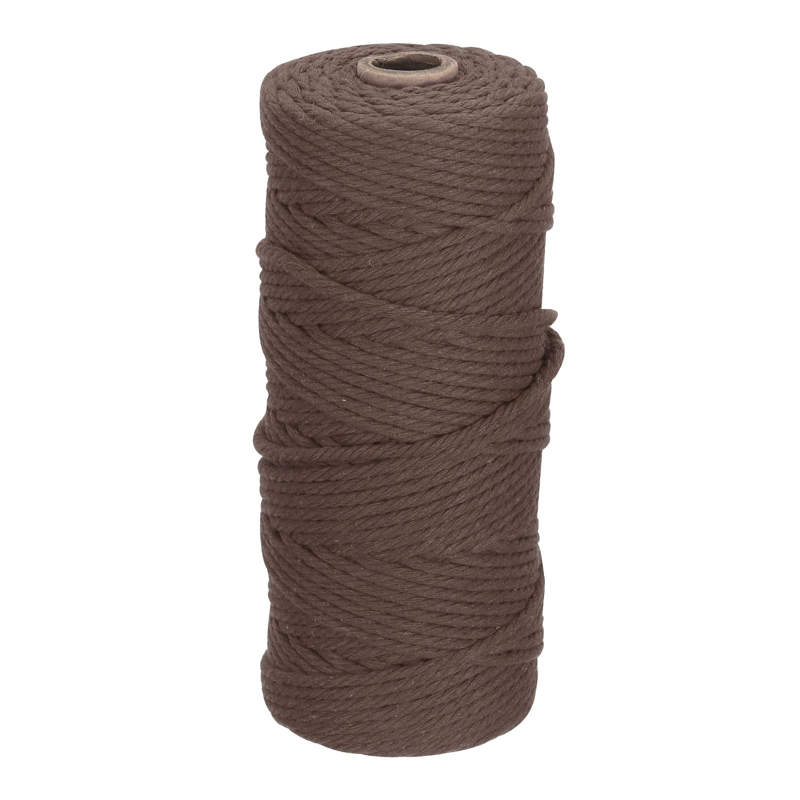DMiotech 3mm x 100M (109 Yard) Brown Natural Cotton Macrame Rope, Wall Hanging Handmade 2 Strands Twisted Macrame Cotton Cord for Plant Hangers, Gift Wrapping Wedding