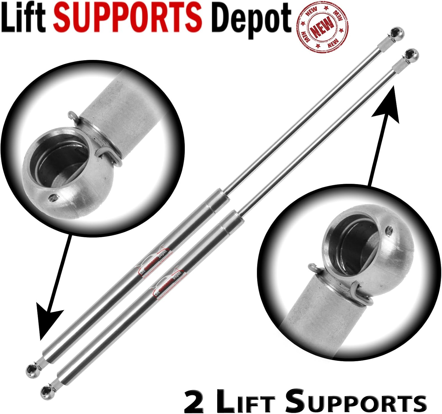 Qty (2) 10mm Cup Ends"Stainless Steel" Lift Supports 20