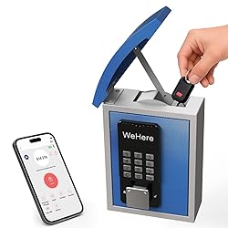 WeHere Key Lock Box with Drop Slot, Porch Hide a