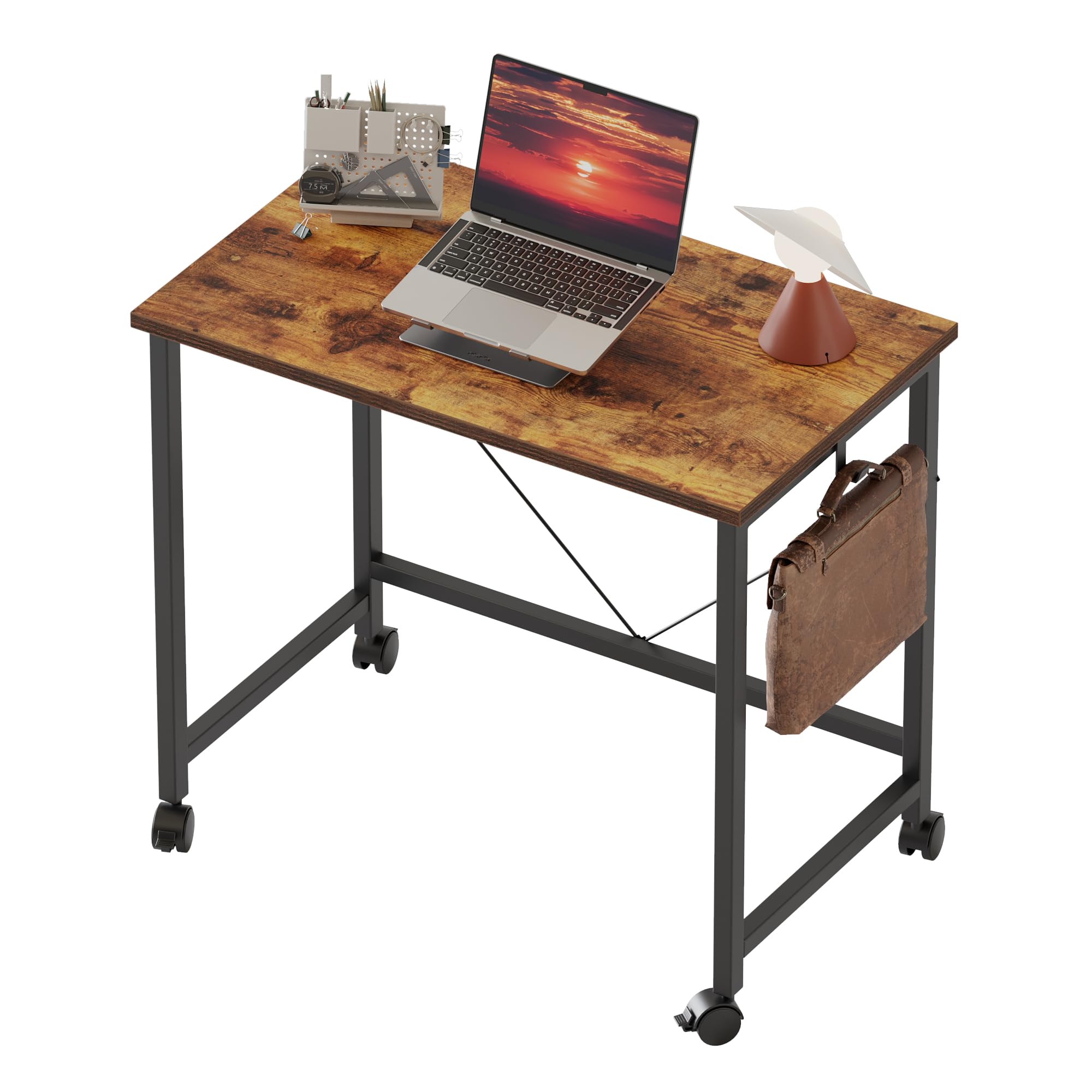 Mericonia Rolling Computer Desk with Wheels, Gaming Desk for Small Spaces, Modern Simple Style Table for Home Office, Study Writing Table Image