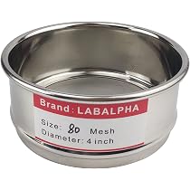 Adamas-Beta Lab Test Sieve - 20×4.5cm 6 Mesh 304 Stainless Steel Wire Screen