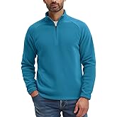 Zengjo Mens Quarter Zip Thin Fleece Pullover Shirt Lightweight 1/4-Zip Mock Neck Sweatshirt Thermal BaseLayer