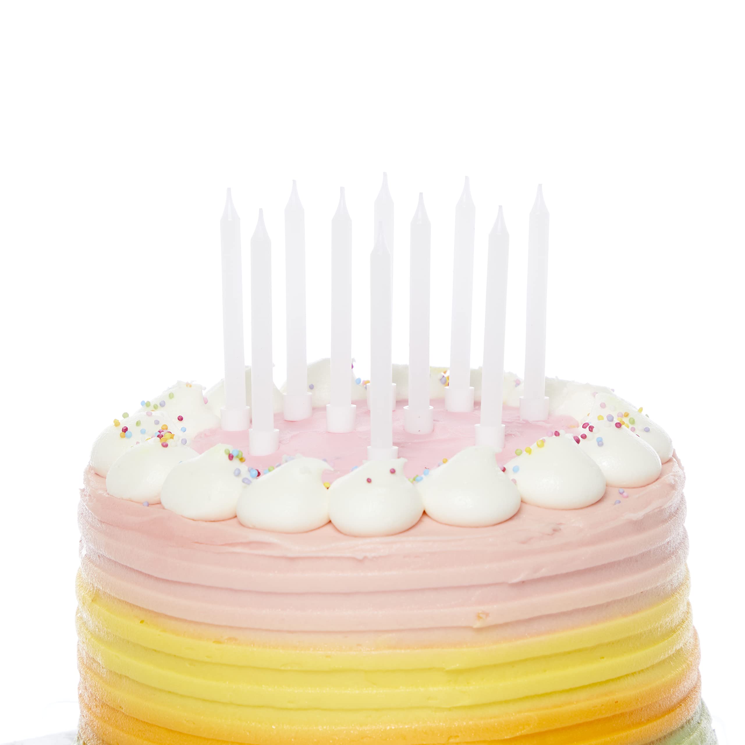 Amscan 9911945 Stnd Candle White- 10 Pack