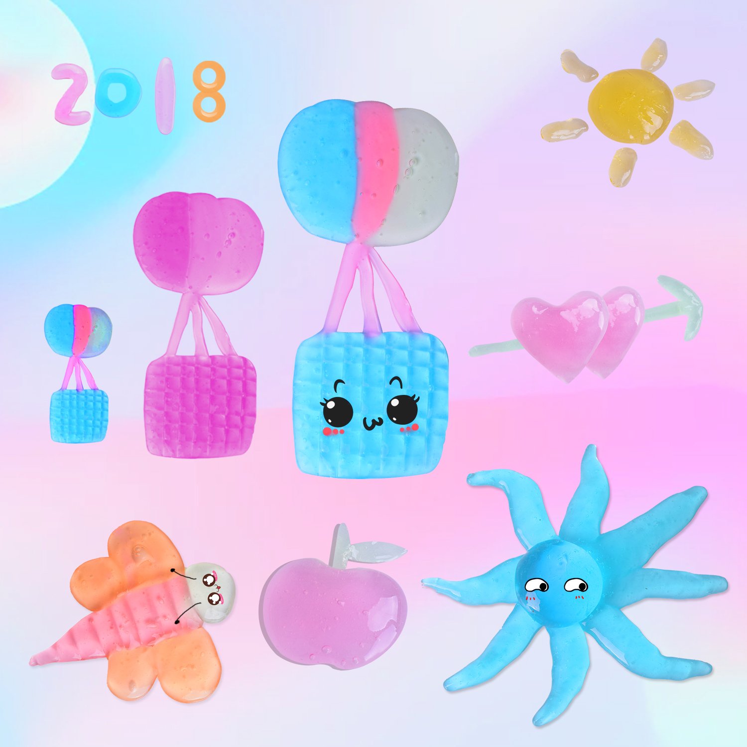 Heegay DIY Macarons Slime Schleim, 12PCS Crystal Schlamm Kit Lehm Gummi Schlamm Plasticine Release Druck Stress Relief Kinder Spielzeug