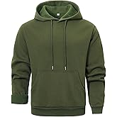 Gihuo Hoodies for Men Casual Essentials Hoodie Fleece Lined Cotton Pullover Mens Sweatshirt with Pockets