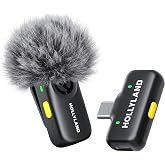 Hollyland Lark A2 Solo(1TX+1USBC RX) Wireless Microphone for iPhone/Android | Plug &amp; Play, Mini Mic for iPhone17/16/15/iPad/Android, Detail-Rich Audio, 200m, AI Auto-Limit, 7H Use, Vlog, Streaming