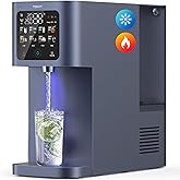 TOKIT T1 Ultra Cold & Hot Reverse Osmosis Water Filter Countertop Dual UV Water Dispenser 5℃ Cooling and Instant Heating RO Water Filtration System 8 Temp Choice, NSF/ANSI 58, No Installation for Home
