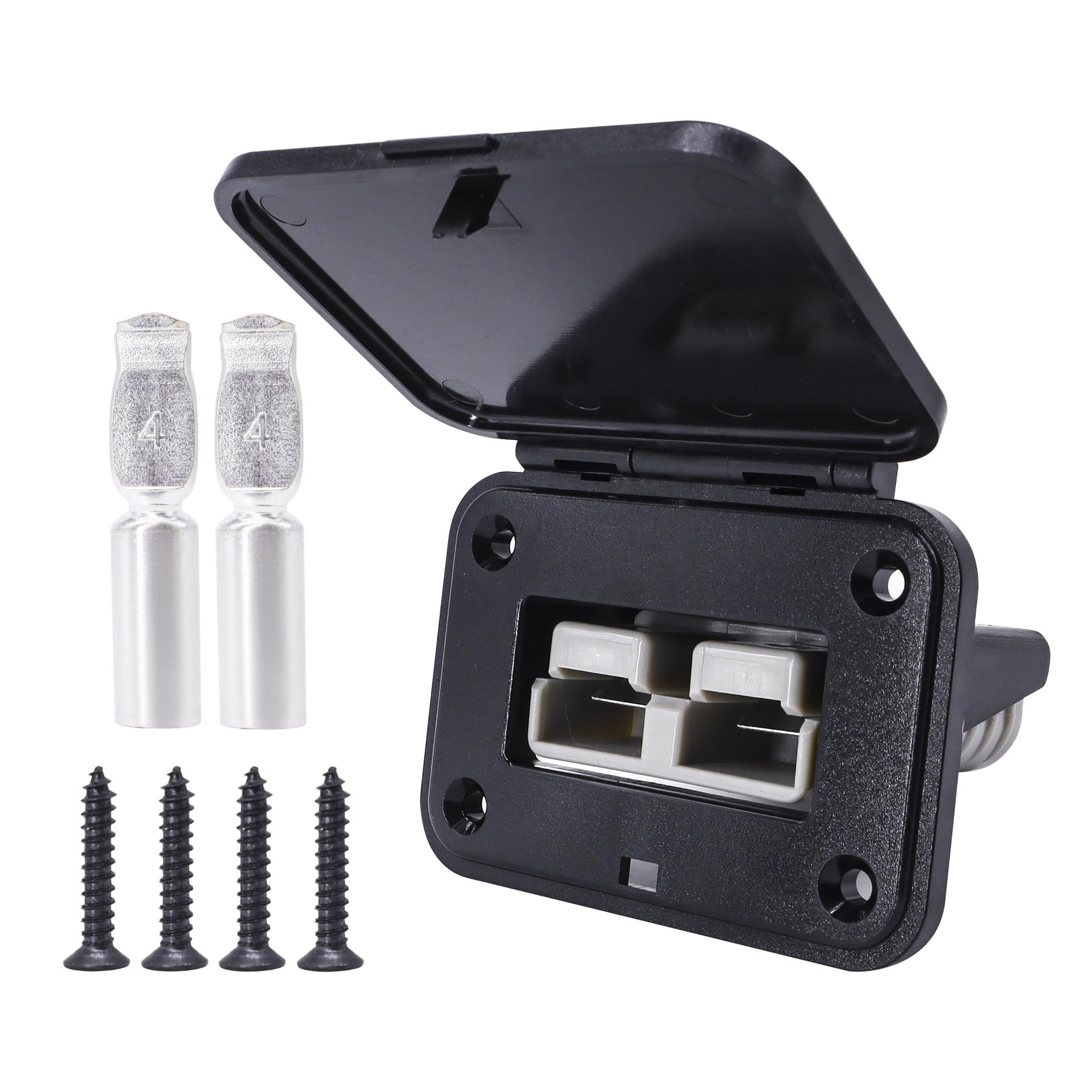 HISports 120A Anderson Plug Flush Mount Frame With Cover Compatible With Anderson Connectors Including For Car Motorhome Motorcycle Boat Solar Systems