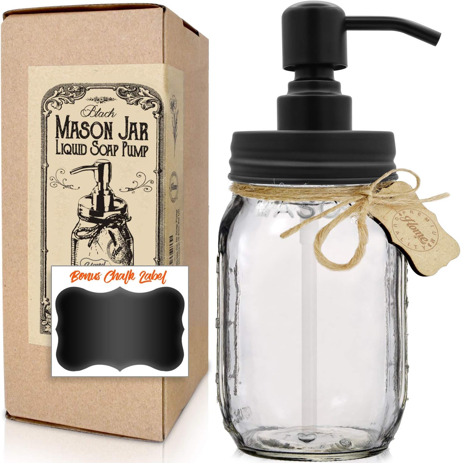 Premium Modern Farmhouse Style Liquid Soap Dispenser Pint Mason Jar 793200513707 eBay