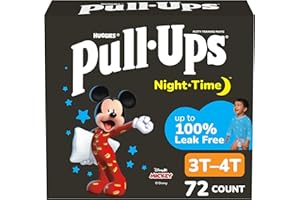 Pull-Ups Boys' Night Time Potty Training Pants, Size 3T-4T Overnight Training Underwear (32-40 lbs), 72 Ct