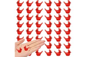 50Pcs Christmas Resin Solid Color Cardinal, Miniature Christmas Decorations Mini Resin Red Bird Figurines Cardinal, Xmas Orna