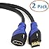 Aurum Ultra Series - 2 Pack High Speed HDMI Extension Cable Male - Female (10 Ft) with Ethernet - Supports 3D & Audio Return Channel [Latest Version] - 10 Feet - 2 Pack