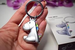 TROIKA Unicorn Schlüsselanhänger – Niedliches Einhorn Mit Regenbogen-Effekt, Metallguss In Geschenkverpackung