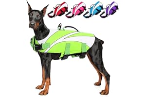 SUNFURA Dog Life Jacket, Dog Life Vest for Swimming with Rescue Handle and High Flotation, Small Dog Vests Safety Life Preserver for Boating, Dog Lifesaver Puppy Swimsuit for Small Medium Large Dogs