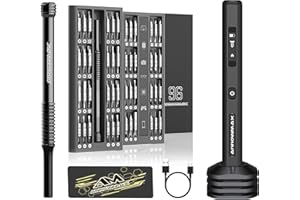 102 in 1 AM ARROWMAX Electric Screwdriver, Cordless Precision Screwdriver Set with 96 Magnetic Bits, Red Dot, IF Winning Design, Electronic Screwdriver Set for Phone Laptop Watch (SES PRO PLUS) Black