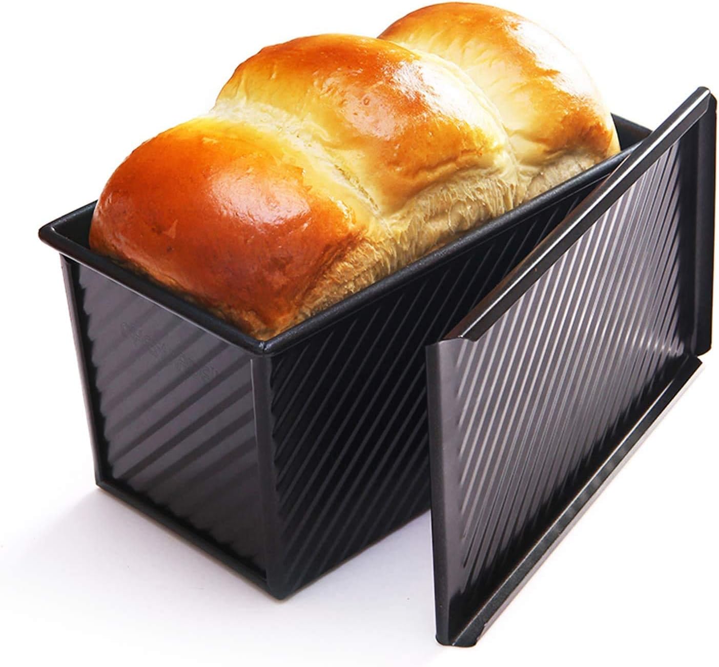 Moule à Pain Grillé GOIEHIR Avec Couvercle - Acier Au Carbone Antiadhésif, Pour Toast, Cake, 450g, 21.5cm