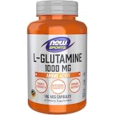 NOW Sports, L-Glutamine 1,000 mg, Double Strength, Amino Acid, 120 Veg Caps