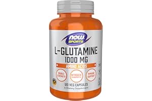 NOW Foods Sports Nutrition, L-Glutamine, Double Strength 1,000 mg, Amino Acid, 120 Veg Capsules