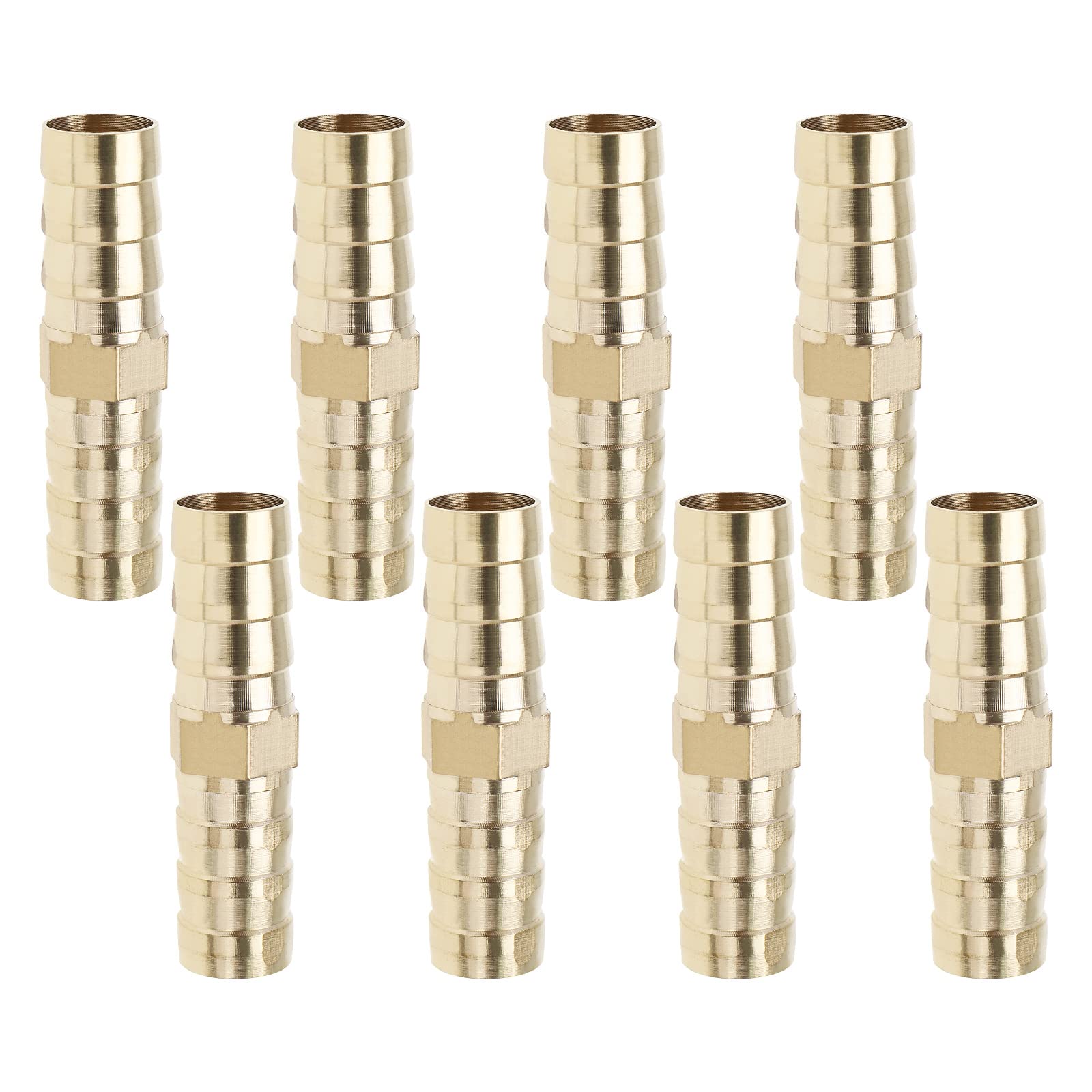 Create idea 8PCS 10mm Brass Barb Hose Fittings Straight Connector Coupler Splicer Mender Fuel Hose Joiner for Air Pipe Water Pipe Fuel Pipe Oil Pipe Accessories