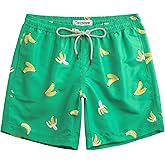 Turnshine Mens Swim Trunks 7" Quick Dry Bathing Suits with Mesh Lining Printed Shorts Swimwear
