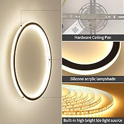 15.7 Inch Flush Mount Ceiling Light, 40-60W Round