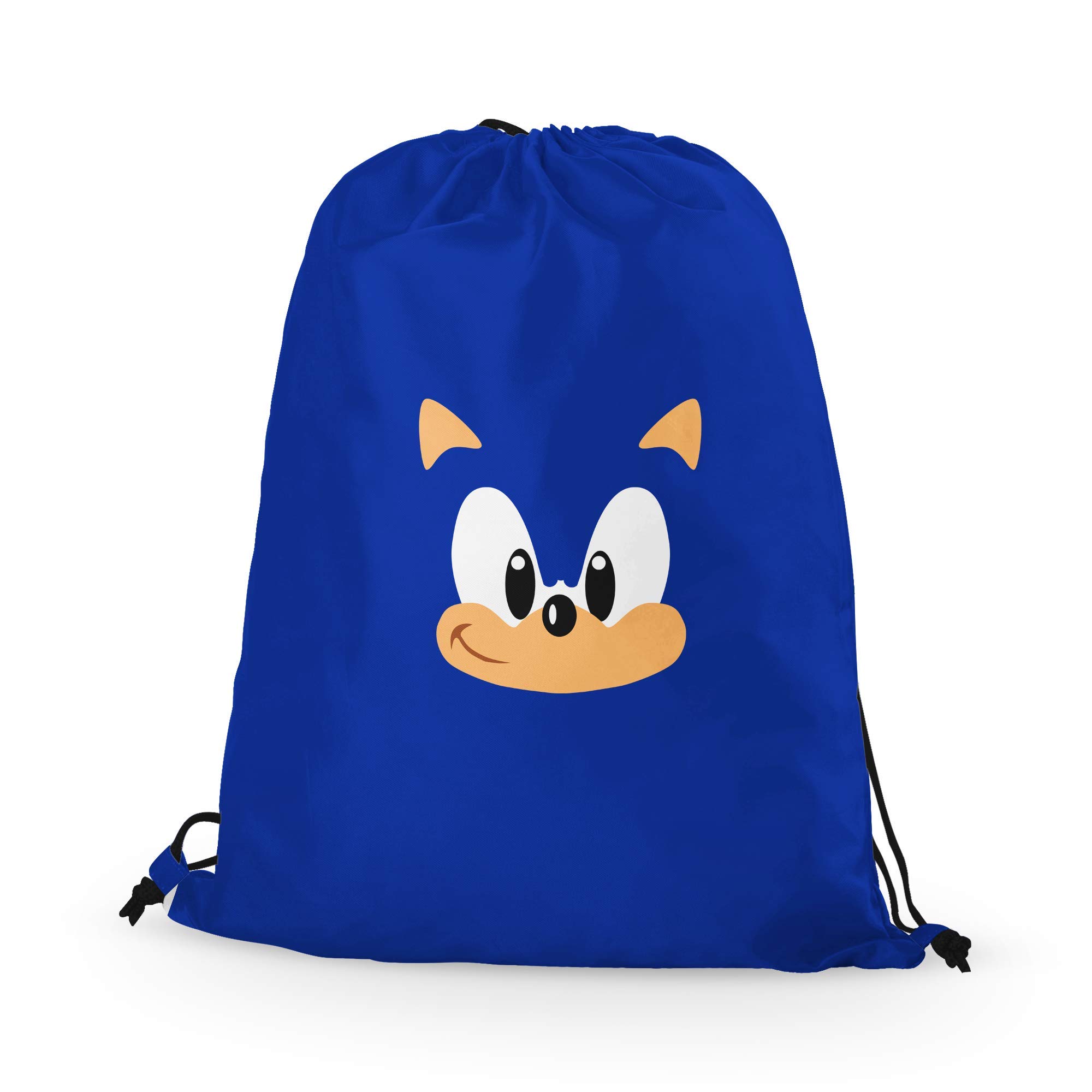 SMARTYPANTS Blue hedgehog Drawstring Bag- Plain/personalised Fun Movies Films Game Character Quality Product Stitching Padded Shoulder Straps Tension Resistant 100% Polyester (Plain)