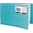 Dunwell 8.5x11 Portfolio Binder (Aqua, Horizontal), Plastic Presentation Book, 24 Pockets Displays 48 Pages of Letter Size Documents, Certificates, Keepsakes, Art Portfolio Folder, Acid-Free Poly
