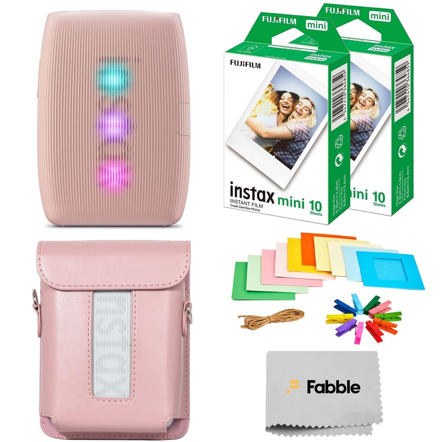 Photo 1 of  Rose Pink Bundle with a Protective Case FOR Fujifilm Instax Mini Link 3 Smartphone Printer, Twin Pack Instant Film (20 Sheets), Hanging Photo Frames, and Premium Microfiber Cleaning Cloth ( JUST THE CASE)