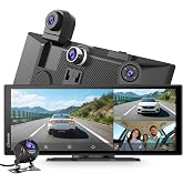 Carpuride W125S 11.26" Wireless CarPlay Android Auto Screen with Dash Cam | 4K front, 1080P Interior and Rear Cameras, 64GB Card Included, Loop Recording, GPS, Bluetooth, Siri and FM