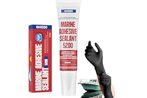 GH1200 5200 White Marine Sealant - 4 oz, UV Resistant, Above & Below Water Fixes, Fast Curing, Waterproof for Permanent Bonds